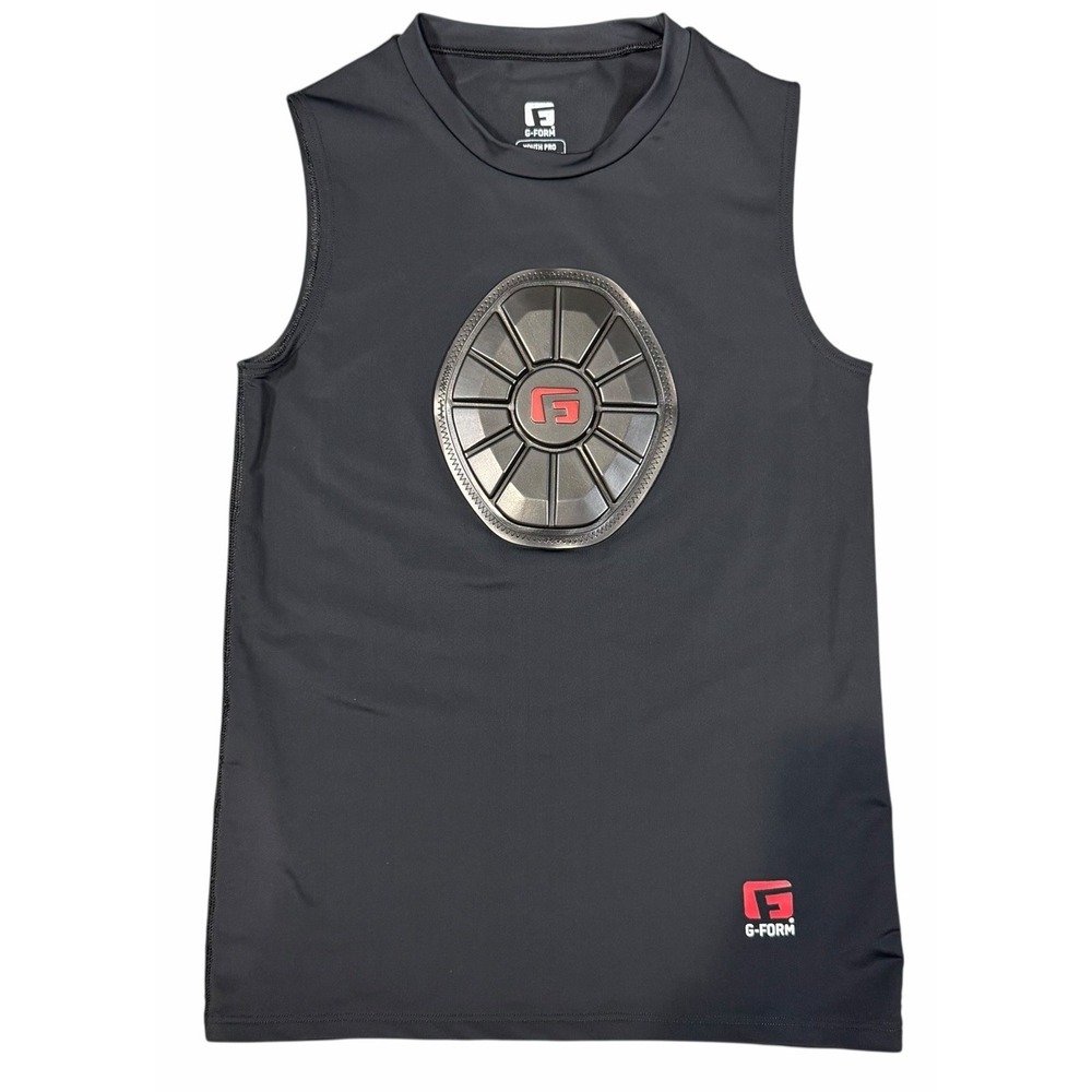 G-Form Black Compression Baseball Heart Guard Shirt Chest Protector Youth Boys M